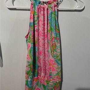 Lilly Pulitzer Pink and Green Halter Top